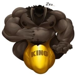 big_balls big_bulge big_muscles big_penis bulge chest_tuft golden_thong huge_balls huge_bulge huge_cock huge_muscles hyper_balls hyper_bulge hyper_muscles hyper_penis kaiju male nill_(artist) thong