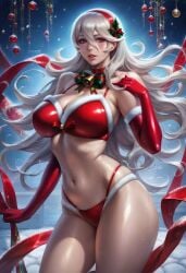 1girls 2025 2025s ai_generated big_breasts bra breasts christmas corrin_(fire_emblem) corrin_(fire_emblem)_(female) elbow_gloves female female_only fire_emblem fire_emblem_fates gloves grey_hair hair_between_eyes human human_female intelligent_systems light-skinned_female light_skin long_hair looking_at_viewer nai_diffusion new_year nintendo panties red_bra red_eyes red_gloves silver_hair solo solo_female stable_diffusion standing thick_thighs video_game_character video_games white_hair