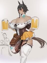 1futa bar_maid beer_mug big_breasts choker dark-skinned_futanari futanari garter_straps horse_ears horse_girl horse_tail horsecock kunaboto nanaju_rock_(kunaboto) original original_character patreon patreon_reward pierced_penis solo_futa tan_skin veiny_penis venus_body