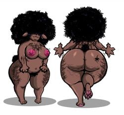 1girls adoptable afro afro_hair anthro areolae arms_out back_view bbw belly_button_piercing big_ass big_butt brown_fur brown_skin canid canine cellulite character_sheet cute digital_media_(artwork) dog_ears dog_tail earrings fangs fat_ass fat_butt female female_only front_view good_girl goth goth_girl gothic hair_covering_eyes hair_over_eyes hi_res highres humanoid kojoarts naked naked_female nipple_piercing no_clothes nude nude_female plump_ass plump_butt puffy_tail puppy shortstack tattoo tattoos white_background