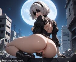 ai_generated akira_hentai big_breasts fingering fingering_self looking_at_viewer masturbation nier:_automata pussy pussy_juice pussy_juice_drip spread_legs spreading white_hair yorha_2b