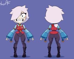 big_ass big_breasts brawl_stars colette_(brawl_stars) female model_sheet negum_akil reference_image reference_sheet supercell