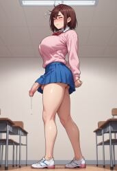 1boy 1futa ai_generated ayase_momo big_ass big_breasts big_penis brown_hair classroom cum cum_in_pussy dandadan futanari futanari/male huge_breasts kikia1 school schoolgirl sex short_hair skirt tagme tagme_(artist) testicles