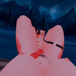 dragon_girl female_only horns laying_down laying_on_back legs lewd_vrchater looking_pleasured masturbation mirror nipples no_sound open_mouth pov pussy rubbing_pussy scales self_upload shorter_than_30_seconds small_breasts tagme tattoo thighs video vrchat