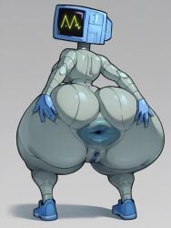 ai_generated anus ass ass_focus ass_grab big_anus big_ass donut huge_ass karen_plankton sitting solo spongebob_squarepants