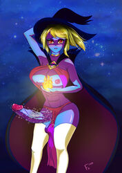 1futa anima big_breasts fire futanari futascript halloween magic magical_girl night shy solo_futa