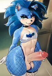 1boy 1femboy ai_generated big_balls big_penis civitai fallasleepphoneinhand femboy fishnets solo_femboy sonic_(series) sonic_the_hedgehog