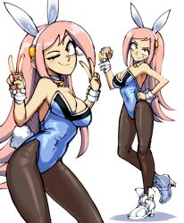 big_breasts breasts bunnysuit cleavage female gingrjoke huge_breasts thick_thighs wide_hips