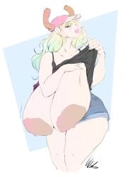 big_breasts breasts cleavage dragon_maid dullvivid female huge_breasts hyper miss_kobayashi's_dragon_maid nipples quetzalcoatl_(dragon_maid) tagme thick_thighs wide_hips