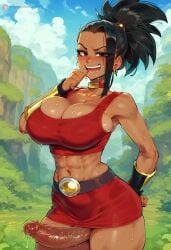 ai_generated dark-skinned_female futanari kale master saiyan teenager