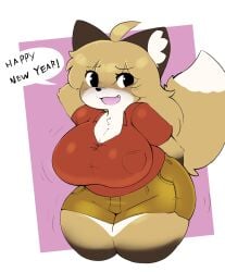 big_breasts breasts cleavage female fujiko_(inazuma_kat) furry huge_breasts inazuma_kat tagme thick_thighs wide_hips