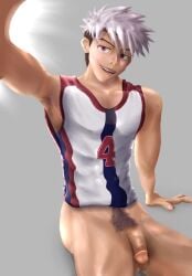 gay gray_hair jock_studio no_shorts volleyball volleyball_uniform yuuto_nakajima