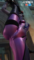 3d ave3dx blender bodysuit camel_toe leg_up legs overwatch pussy widowmaker