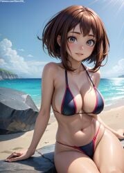 1girls 2d ai_generated athletic athletic_female bare_shoulders big_ass big_breasts bikini bikini_bottom bikini_top bob_cut boku_no_hero_academia brown_eyes brown_hair chest cleavage curvy curvy_figure cute cute_face dark_hair detailed eyelashes eyeshadow female female_only fit fit_female focus high_quality huge_breasts legs light-skinned_female light_skin lips lipstick looking_at_viewer makeup mascara mature medium_hair midriff my_hero_academia naked navel nero100 ochako_uraraka outdoors outside pale-skinned_female pale_skin posing public seductive seductive_look sitting stable_diffusion thick_ass thick_butt thick_thighs thighs uraraka_ochako wide_hips young