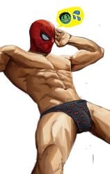 abs bara biceps big_bulge bosoromantics bulge male male_nipples male_only marvel marvel_comics muscular_male nipples pecs penis_outline peter_parker spider-man spider-man_(series) underwear