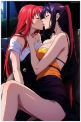 2females 2girls 2women ai_generated akeno_himejima high_school_dxd lesbian_couple lesbian_kiss lesbian_sex lovers rias_gremory sapphic yuri yuri yuri