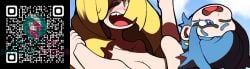 2girls advertisement ecchigrill female female_only human lana_(pokemon) lusamine_(pokemon) multiple_girls pokemon_sm stickerhentai stickerhentai.com tagme yuri