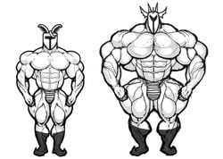 2boys abs armor big_muscles big_pecs bulge bunny bunny_ears dragon flaccid gay helmet huge_muscles hyper hyper_muscle hyper_muscles male male/male male_only monochrome muscular_arms muscular_legs muscular_male muscular_thighs pecs rabbit rg01 rg01_(undertale) rg02 rg02_(undertale) ripped-saurian royal_guard_(undertale) royal_guard_1 royal_guard_2 thong undertale underwear