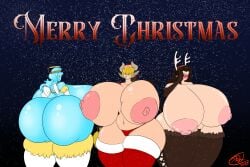 3girls christmas hyper_breasts minotaur minotaur_female reindeer_costume superredlunatic val_(fvatrtnyuh091)