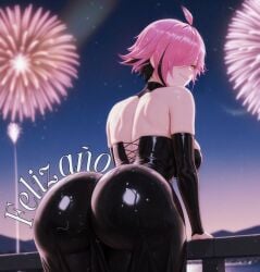 ai_generated ass ass_up big_ass big_breasts black_dress breasts female female_only juninholara21 neneefthy pink_hair pose solo solo_female suggestive_look thick_ass thick_thighs thighs tight_clothing twitch twitch.tv twitter youtube youtube_hispanic youtuber