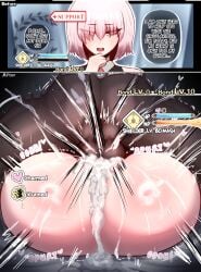 before_and_after cuckold cuckolding cum_inside dark-skinned_male dialogue fate/grand_order fate_(series) gameplay_mechanics instant_loss_2koma interracial kinkylingky level_difference level_up mash_kyrielight mating_press netorare ntr shielder_(fate/grand_order)