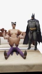 1girls 2boys 3d 3d_(artwork) abs batman batman:_arkham_city batman:_arkham_knight batman_(series) blender blender_(software) bobbyboy321 bruce_wayne catwoman catwoman_(arkham) catwoman_(arkham_knight) completely_naked completely_naked_female completely_nude completely_nude_female cowgirl_position cuckold dc dc_comics feet female joker male punishment selina_kyle sex the_joker