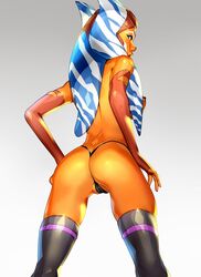 1girls 5_fingers ahsoka_tano alien alien_girl alien_humanoid areola areolae ass bare_breasts black_thong blue_eyes breasts bubble_ass bubble_butt busty butt cameltoe color colored curvaceous curves curvy curvy_body curvy_female curvy_figure dark_nipples dat_ass detached_sleeves elbow_gloves erect_nipples female female_focus female_only fingerless_gloves footwear gloves grey_background hand_on_hip handwear horns hourglass_figure humanoid jedi looking_at_viewer looking_back looking_over_shoulder mostly_nude mouth_open nipples no_bra no_humans nude nudity open_eyes open_mouth orange_skin partially_clothed plain_background shirtless solo standing star_wars star_wars_rebels thighhighs thin_waist thong togruta topless uncensored voluptuous wide_hips xdtopsu01