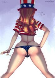 1girls 4th_of_july american_flag american_flag_hat american_flag_panties american_flag_shirt ass big_ass bubble_butt english_text equestria_girls female female_only freckles freckles_on_ass friendship_is_magic humanized legs long_hair looking_away my_little_pony national_personification panty_pull rear_view simple_background skimpy solo sunset_shimmer text thighs zelc-face