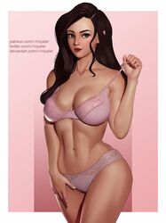 1girls asami_sato avatar_the_last_airbender belly black_hair bra cleavage female fit fit_female green_eyes large_breasts long_hair looking_at_viewer navel nickelodeon panties the_legend_of_korra underwear v1mpaler voluptuous