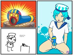 bedroom_eyes blue_hair cookie_run gumball_cookie living_sex_toy male male_only penis peppermint_cookie sex_toy short_hair