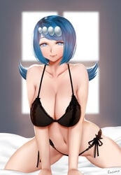 1girls big_breasts bra breasts cleavage easonx female female_only gigantic_breasts lana's_mother_(pokemon) large_breasts looking_at_viewer milf nintendo panties pokemon pokemon_sm