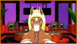 1boy 1boy1girl 1girls animated anne_(hth) anthro anthro_on_anthro between_breasts big_breasts blonde_hair breasts brown_fur crowchild eyeshadow faceless faceless_male fellatio female fur furry gif hair high_tail_hall hooves horse horse_ears horse_girl hth_studios huge_breasts large_breasts male_pov mammal mature mature_female mature_male mature_woman nipples offscreen_character offscreen_male oral outercourse paizuri pov straight voluptuous waist wide_hips