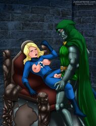 armour big_breasts black_boots black_gloves blonde_hair blue_bodysuit blue_eyes bodysuit boots breasts cloak doctor_doom exposed_breasts fantastic_four female fully_clothed green_cloak green_hood hand_on_leg hood invisible_woman justicehentai.com long_hair male marvel marvel_comics mask missionary_position nipples open_mouth penis pussy red_lipstick ripped_clothing sex straight sue_storm vagina vaginal_insertion vaginal_penetration vaginal_sex victor_von_doom