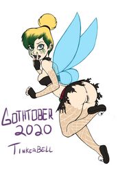 2020 anus armwear ass bare_midriff blonde_hair blue_eyes bottomless bra breasts bubble_butt busty butt cleavage cunnilingus_gesture disney ear_piercing earrings eyeshadow fairy fairy_wings fantasy female female_focus female_only fingerless_gloves flashing_pussy full_body going_commando goth gothtober green_hair green_lipstick hourglass_figure lipstick long_hair makeup mascara mascara_tears medium_breasts miniskirt nail_polish overflowing_breasts pale-skinned_female pale_skin peter_pan_(disney) piercing pinup pinup_pose pose posing pussy rear_view shoes skimpy skimpy_clothes skirt slashysmiley solo solo_female stockings tagme thick_thighs tied_hair tinker_bell tongue tongue_out two_tone_hair vagina wide_hips wings