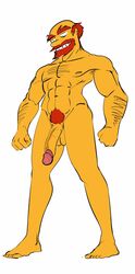 abs bara barazoku big_penis body_hair color_edit colored edit flaccid groundskeeper_willie hairy hornyanondragon male_only muscular_male nude pecs penis sketch solo solo_male the_simpsons veiny_penis