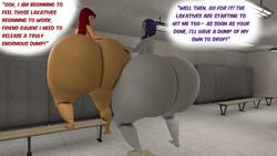 2girls 3d 3d_(artwork) ass big_ass dc dc_comics digital_media_(artwork) duo enormous_ass female hi_res huge_ass hyper hyper_ass nightsoil nude_female raven_(dc) scat starfire teen_titans