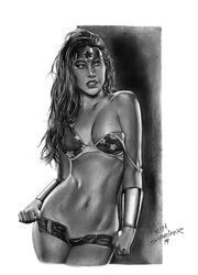 1girls 2019 black_and_white breasts dc_comics diana_prince female female_only medium_breasts monochrome rafa_schneider solo wonder_woman wonder_woman_(series)