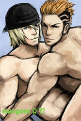 2boys final_fantasy final_fantasy_xiii gadot gay male male_only mangoes nude snow_villiers tagme yaoi