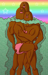 anthro barefoot brown_skin clothes color dugtrio male male_only mob_face multiple_males pokemon tagme topless