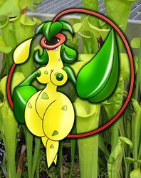 anthro anthro_only breasts color female female_only flora_fauna front_view gb_of_bs green_nipples nipples pokemon solo tagme victreebel