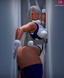 3d 3d_animation animated animation ass big_ass breasts brown_hair bunny_ears face_in_ass facesitting female hiromigog larger_female larger_female_smaller_male male miruko my_hero_academia smaller_male stuck tagme video white_hair
