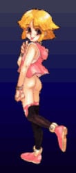 1girl ass blonde_hair bottomless butt female female_only looking_back pixel_art saiwai_hiroshi sivelin tasogare_no_ode:_ode_to_the_sunset_era