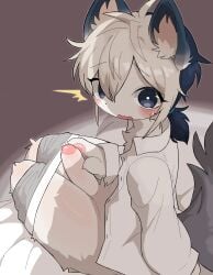 2025 absurd_res aellaellae anthro biped black_hair blush canid canine caught_in_the_act caught_masturbating chest_tuft clothed clothed_anthro clothed_male clothing digital_drawing_(artwork) digital_media_(artwork) femboy first_person_view foreskin fur fur_tuft gay gay_masturbation genitals glans grey_body grey_fur hair handpaw hi_res high-angle_view homosexual homosexual_male humanoid_genitalia humanoid_penis looking_at_viewer male male_anthro male_focus male_only male_penetrating mammal masturbation multicolored_body multicolored_fur multicolored_hair offscreen_character open_clothing open_shirt open_topwear pantsless pantsless_anthro pantsless_male partially_clothed partially_retracted_foreskin paws penile penile_masturbation penis shaded shirt silhouette slim slim_anthro slim_male soft_shading solo surprised topwear tuft two_tone_body two_tone_fur two_tone_hair underwear underwear_down white_body white_fur white_hair wide_eyed