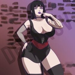2026 background bangs big_ass big_breasts big_tiddy_goth_gf black_hair breasts choker clothed devanov digital_media_(artwork) dress eyeliner eyeshadow female front_view fully_clothed goth goth_girl green_eyes huge_breasts indie_game juliet_(the_bleakest_keep) long_dress long_hair nipple_peak nipslip original_version pale_skin potion_bottle presenting_breasts purple_eyeshadow purple_lips purple_lipstick round_breasts seductive seductive_look shiny_hair sleeves stockings tease teasing text the_bleakest_keep thick_thighs watermark wide_hips