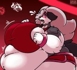 bbw big_breasts breasts cleavage drokmars female furry hellhound helluva_boss huge_breasts loona_(helluva_boss) overweight tagme thick_thighs wide_hips ssbbw