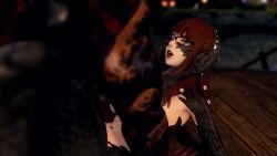 1boy 1girls au_ra breeding cum_in_pussy cum_inside debuff female_au_ra final_fantasy_xiv glasses gpose_(ffxiv) grabbing_hips horns hyur moaning on_back on_table plump_ass pounding red_hair tagme tits tongue_out video