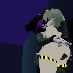 1boy 1femboy 1futa 3d :3 ass beanie big_ass_(male) boobs bubble_ass bubble_butt cakeboi96 cock dick espeeyy femboy french_kiss french_kissing futa_on_femboy futa_on_male futanari gray_hair groping groping_ass hand_on_ass hand_on_head murder_drones n_(murder_drones) nipples penis purple_background purple_hair romantic thick_thighs thigh_sex thighjob thighs tits uzi_(murder_drones) voluptuous_femboy voluptuous_futa voluptuous_male vrchat vrchat_avatar vrchat_media vrchat_model