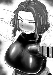my_hero_academia kaiman_garupan boku_no_hero_academia lady_nagant absurdres commentary_request highres 1boy 1girl armpit_sex armpits arms_behind_head arms_up bar_censor bare_arms belt blush breasts censored closed_mouth erection greyscale hetero large_breasts monochrome multicolored_hair nose_blush parted_bangs parted_hair penis penis_under_another's_clothes short_hair sleeveless solo_focus steaming_body streaked_hair sweat upper_body utility_belt