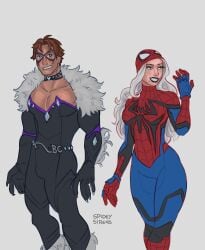 1boy 1boy1girl 1girl1boy 1girls 2026 athletic athletic_male big_breasts black_cat_(cosplay) black_cat_(marvel) black_cat_(marvel_rivals) black_lipstick bodysuit breasts brown_hair clothes_swap color colored cosplay costume_swap costume_switch couple couple_(romantic) couples curvaceous curvaceous_body curvaceous_female curvaceous_figure curvaceous_hips curvy curvy_body curvy_female curvy_figure curvy_hips domino_mask eyemask felicia_hardy female green_eyes hips hourglass_figure light-skinned_female light_skin long_hair male marvel marvel_comics marvel_rivals mask masked masked_female masked_male outfit_swap peter_parker pinup romantic romantic_couple seductive seductive_look seductive_pose short_hair skin_tight smile spider-man spider-man_(cosplay) spider-man_(marvel_rivals) spider-man_(series) spideysirens superhero superhero_couple superheroine tight_clothes tight_clothing voluptuous voluptuous_female white_fur white_hair