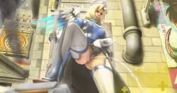 3d blizzard_entertainment blonde_hair combat_medic_ziegler hair jefe_juan_david mercy overwatch peeing pussy solo solo_female urinating urine watersports